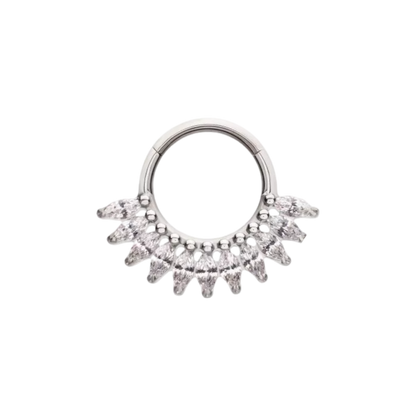 Titanium Marquise Fan Hinge Ring