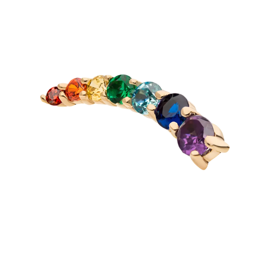 Prong Set 7 Gem Rainbow Arc Cluster Threadless Attachment