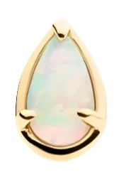 14k Pear Shaped White Opal Threadless Attachment