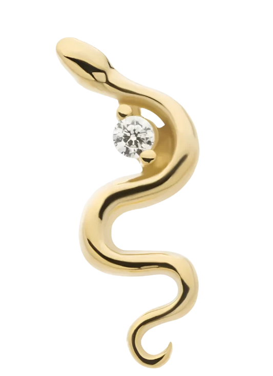 14k Snake and CZ Threadless Attachment