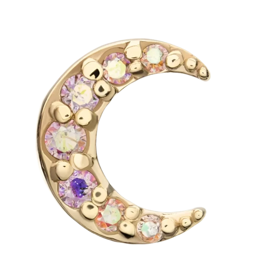 14k Pave Moon Threadless Attachment