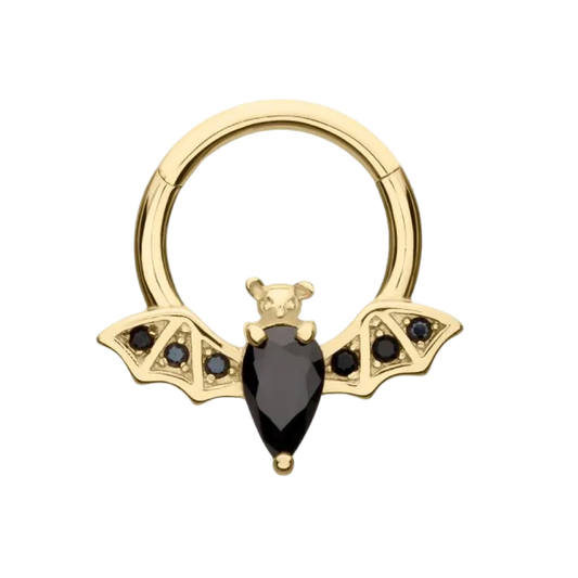 14kt Gold Bat Hinge Ring