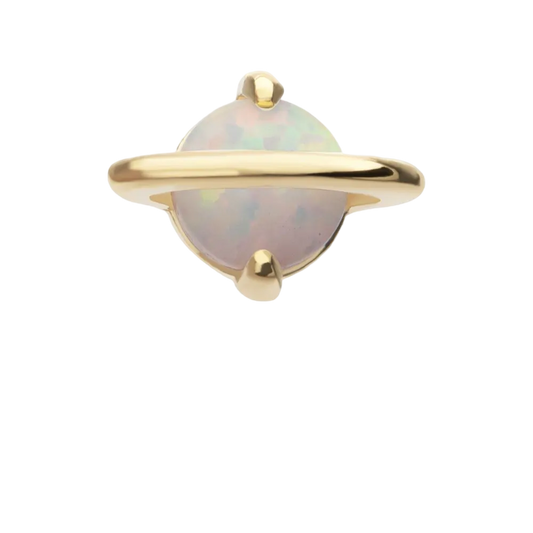 14KT Gold Jupiter White Opal Threadless attachment