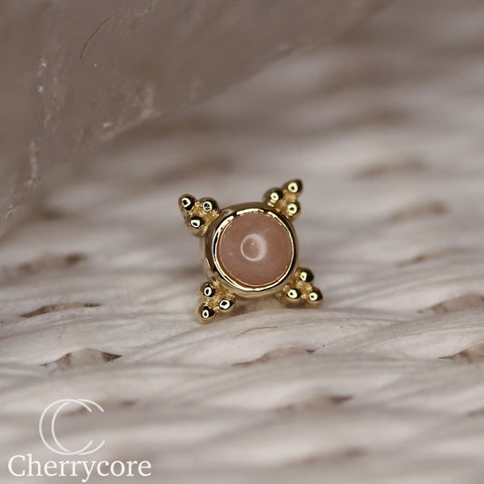 Shandy - Genuine Peach Moonstone- Threadless Attachment