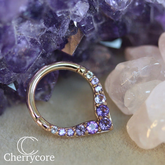 Rise + Shine Hinge Ring- Amethyst