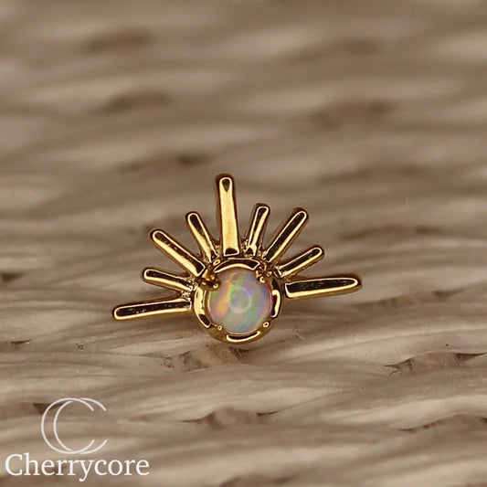 14K Yellow Gold Rising Sun- Threadless attachment