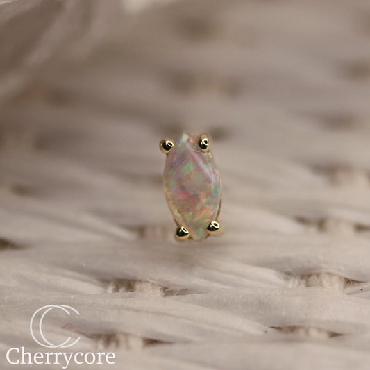 Genuine Australian Opal Marquise Cabochon- Threadless attachment