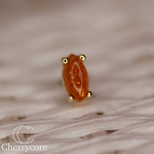 Genuine Oregon Sunstone Marquise Cabochon- Threadless attachment