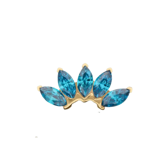 14k 5gem Marquise Fan- Threadless Attachment