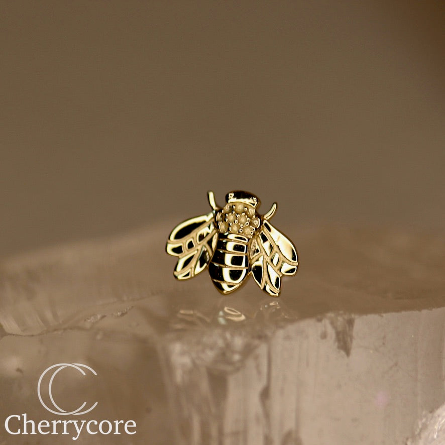 Classic Yellow Gold Bee Threadless Attachment