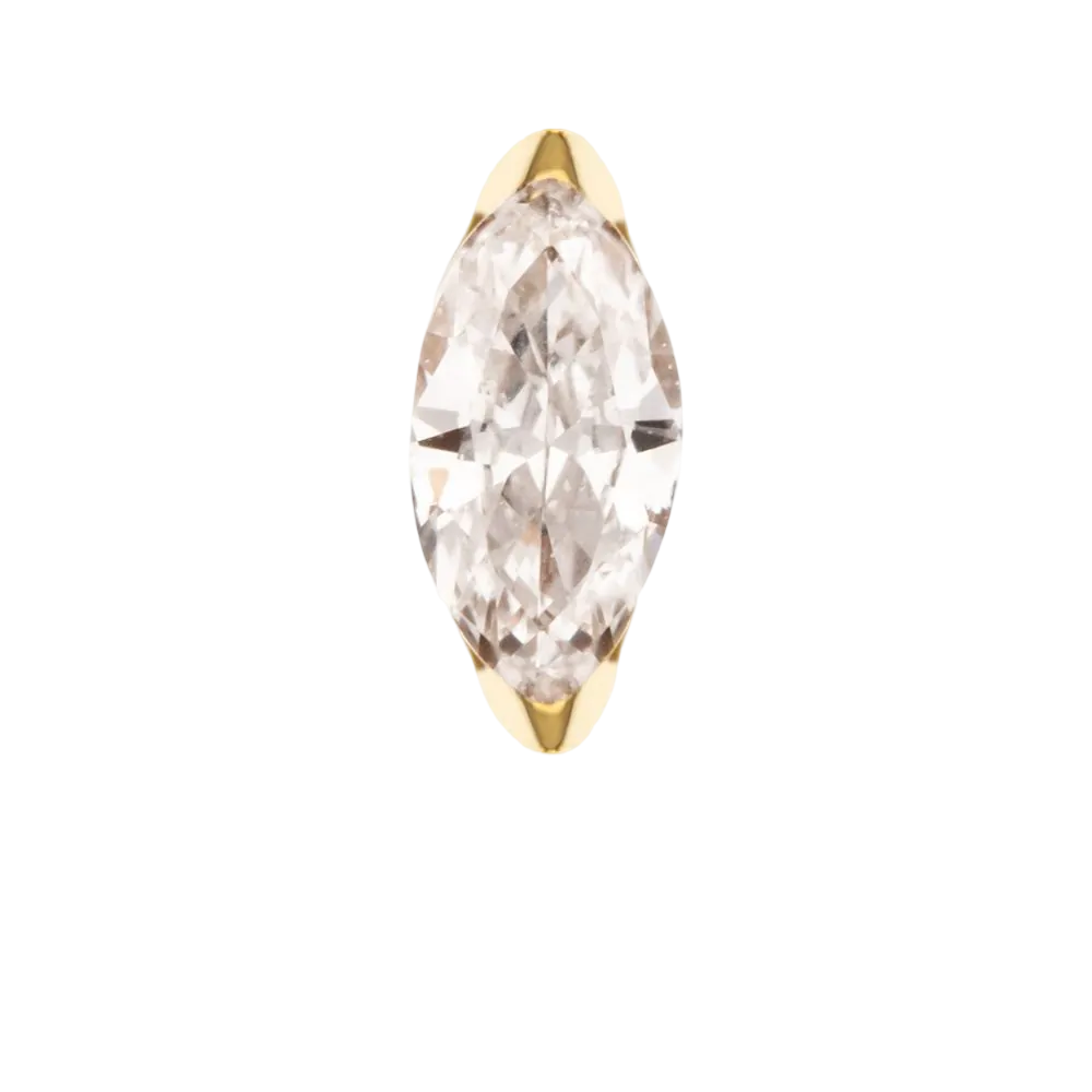 14k Marquise Cut Lab Diamond Threadless Attachment