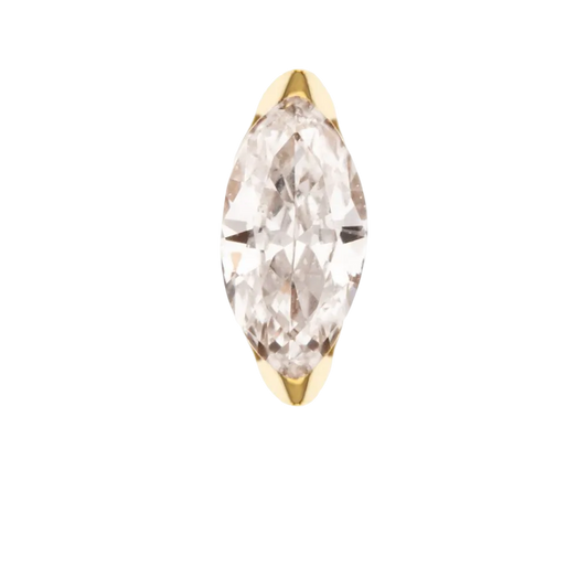 14k Marquise Cut Lab Diamond Threadless Attachment