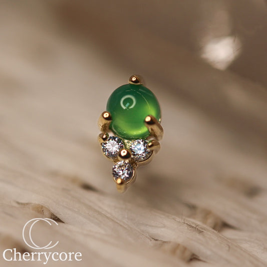 Betsy- Genuine Chrysoprase- Threadless attachment