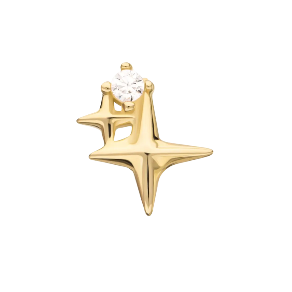 14k Twinkling Star Threadless Attachment