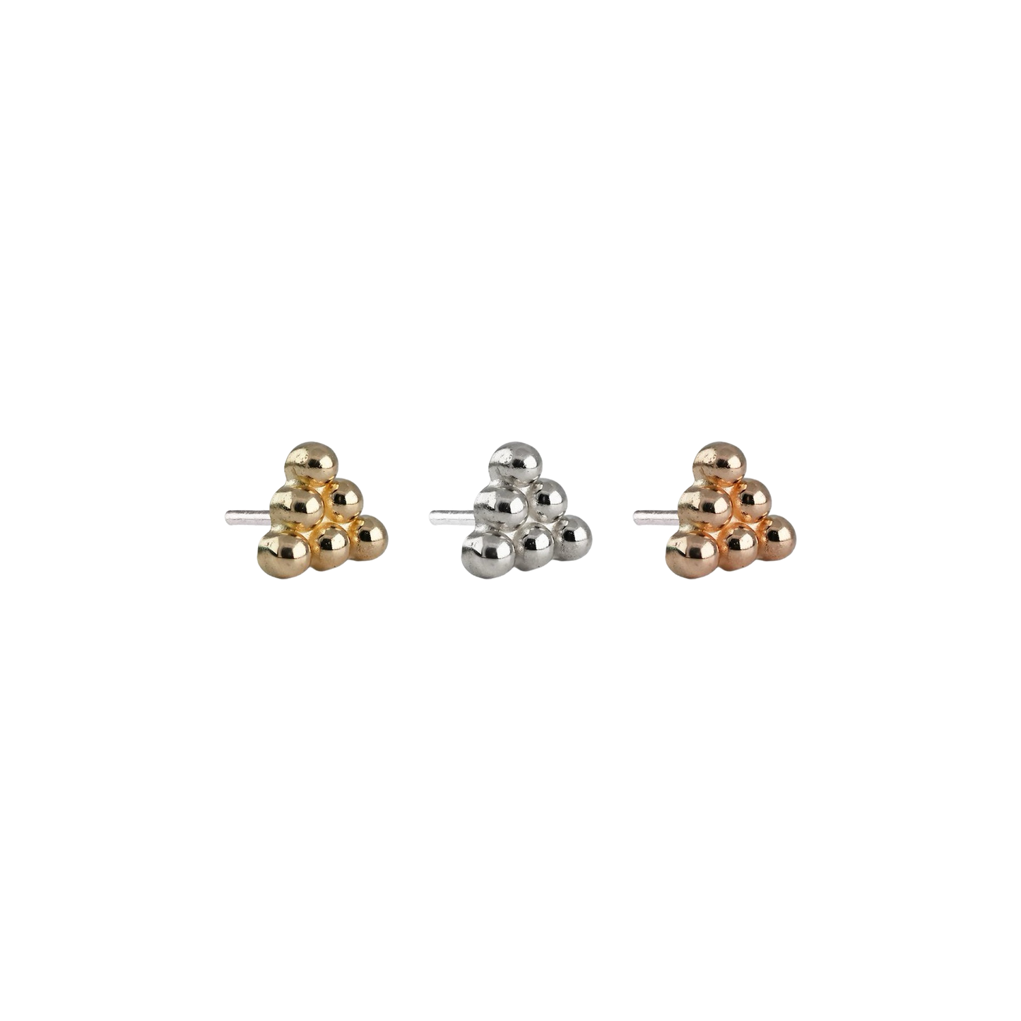 Beaded Pyramid- 14ct Gold- Threadless attachment