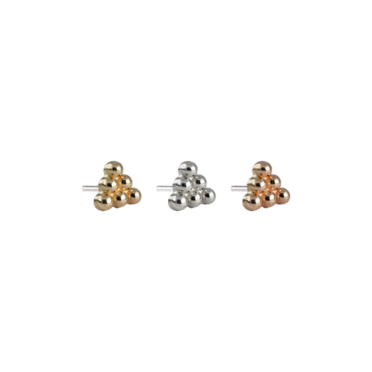 Beaded Pyramid- 14ct Gold- Threadless attachment