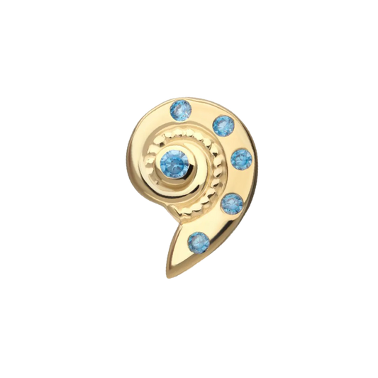 14k  Sea Shell- Threadless Attachment