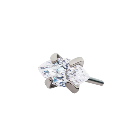 Titanium 4 Prong CZ Marquise Threadless Attachment