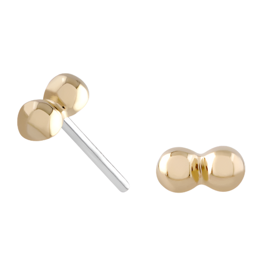 Gold Double Bead - Threadless Attachment