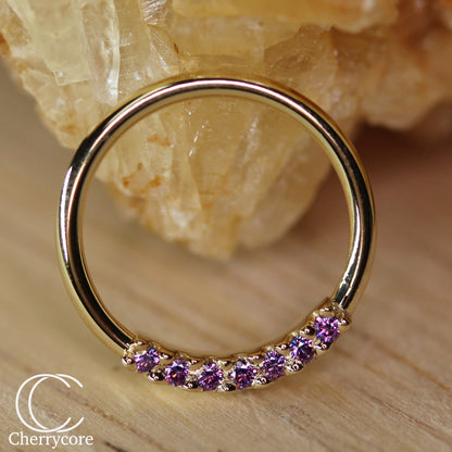 Fixed 7 Gem Seam Ring CZ