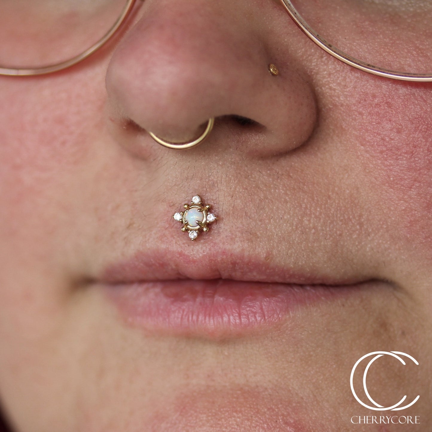 4 Point Opal & CZ Threadless Attachment