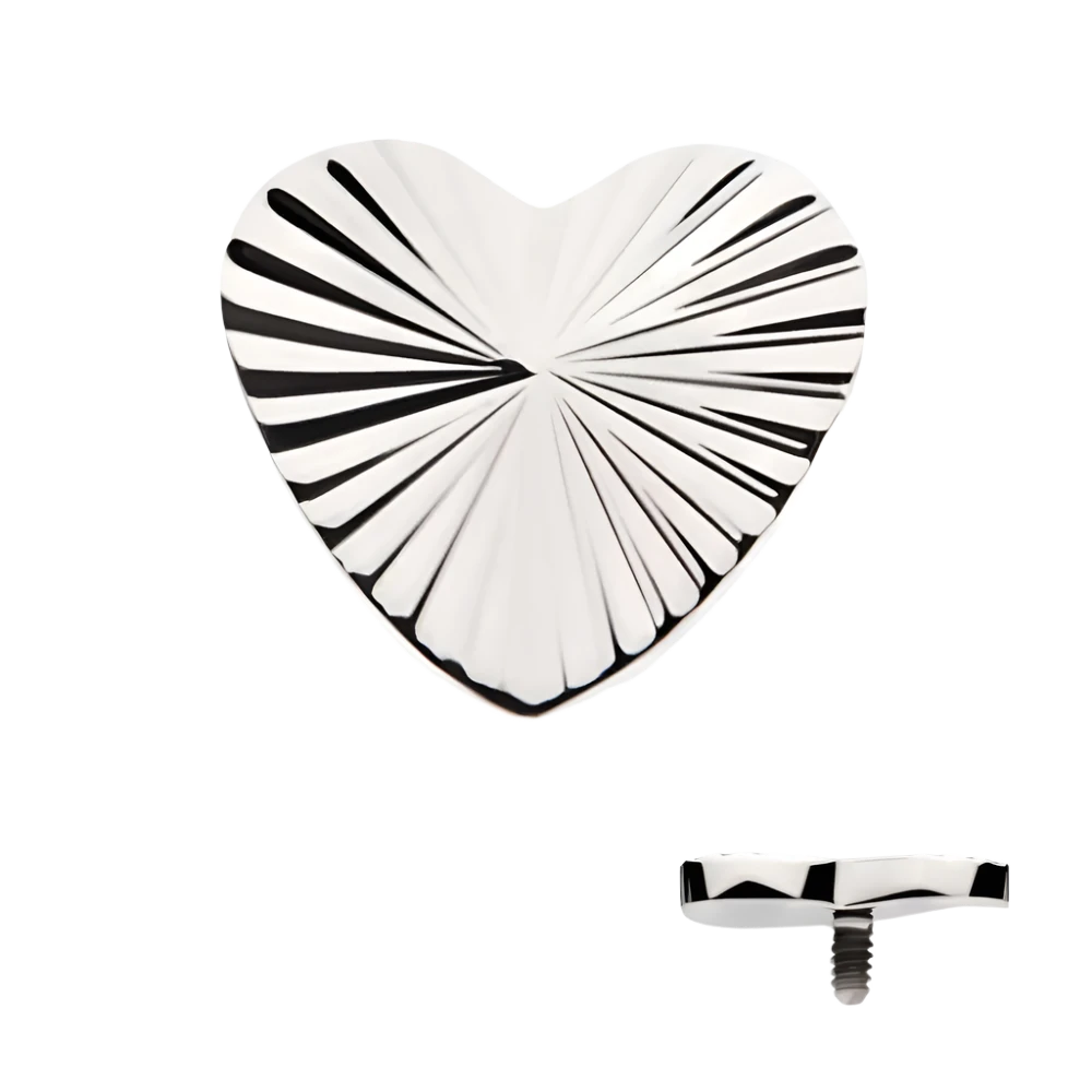 Lasered Titanium Heart threaded Attachment