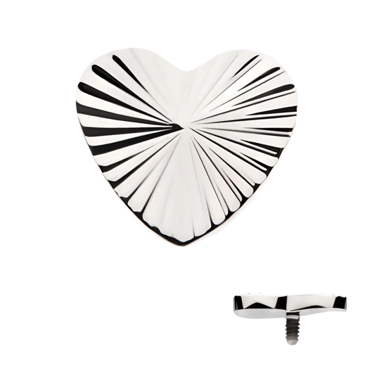 Lasered Titanium Heart threaded Attachment