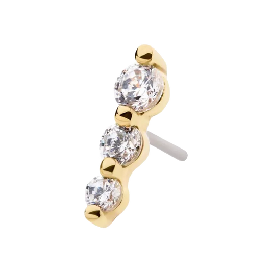 Inline Prong Set Gem Cluster Threadless Attachment