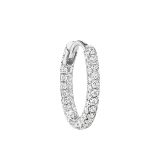 Diamond Five Row Pavé Hoop Earring (Bottom Hinge)