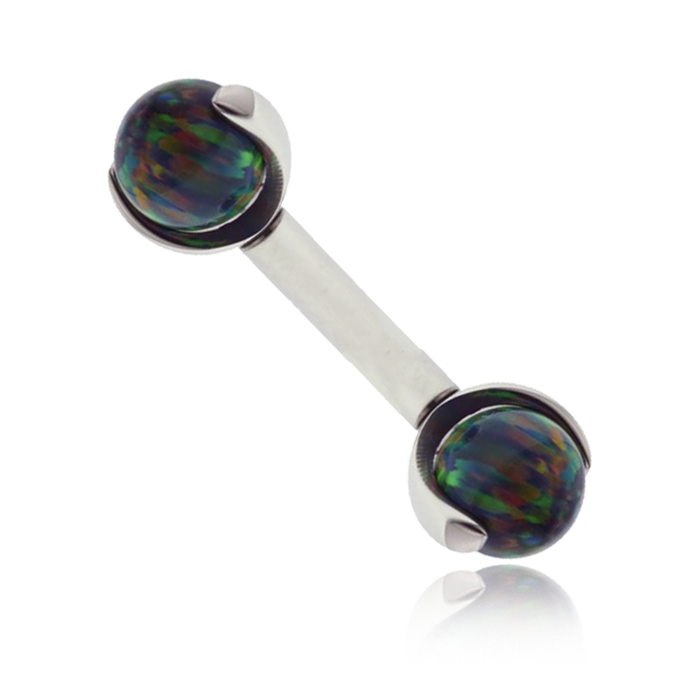 2 Prong Swirled Opal Barbell - DISCONTINUED