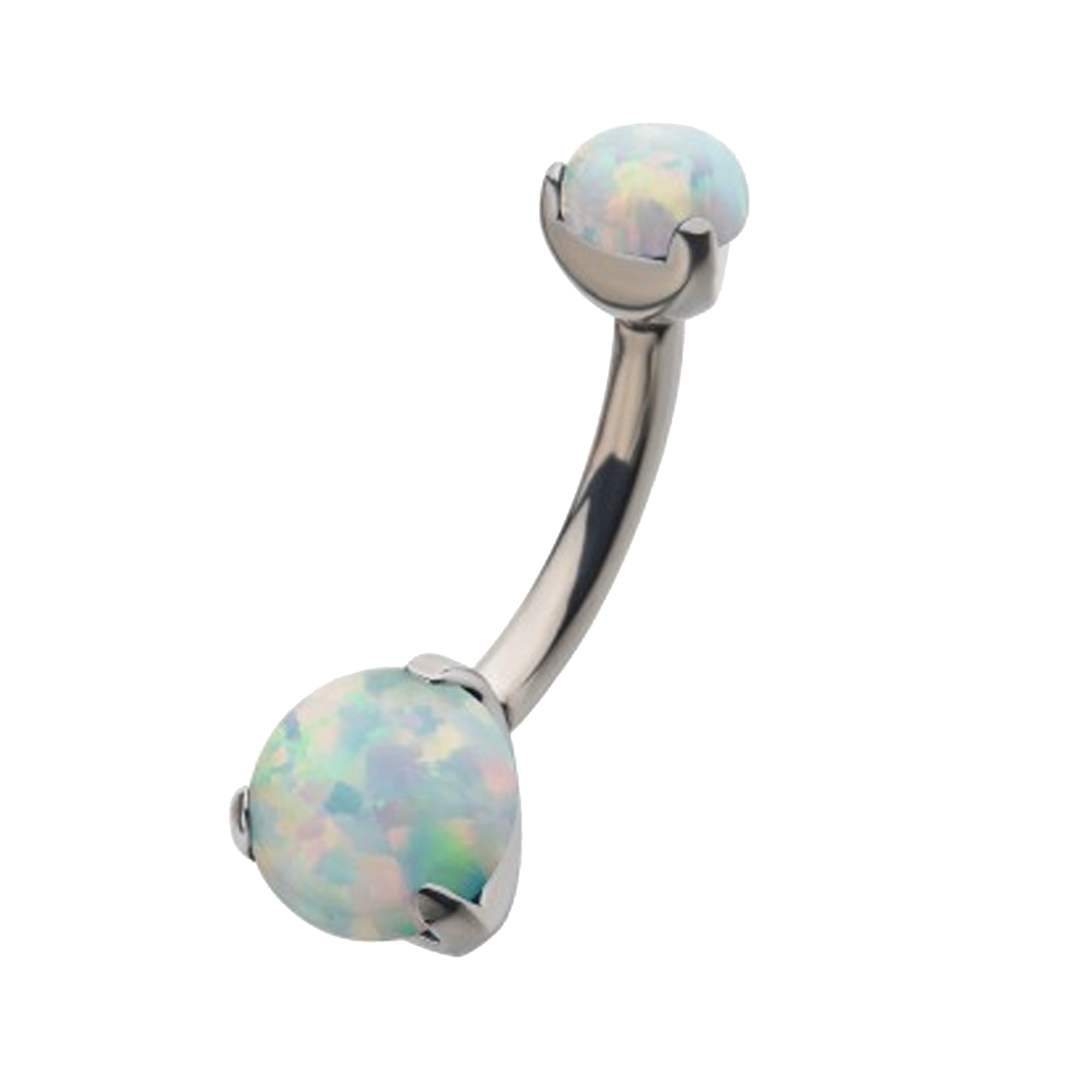 Titanium Prong Set Gem Navel Curve Cherrycore